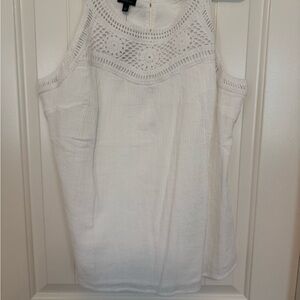 NWT Women’s Talbots White Sleeveless Blouse Size Large
